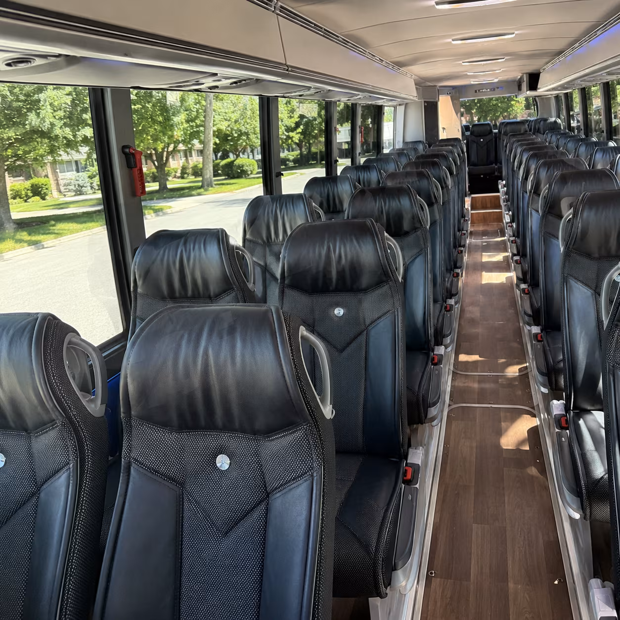 rochester 40 passenger charter bus inside