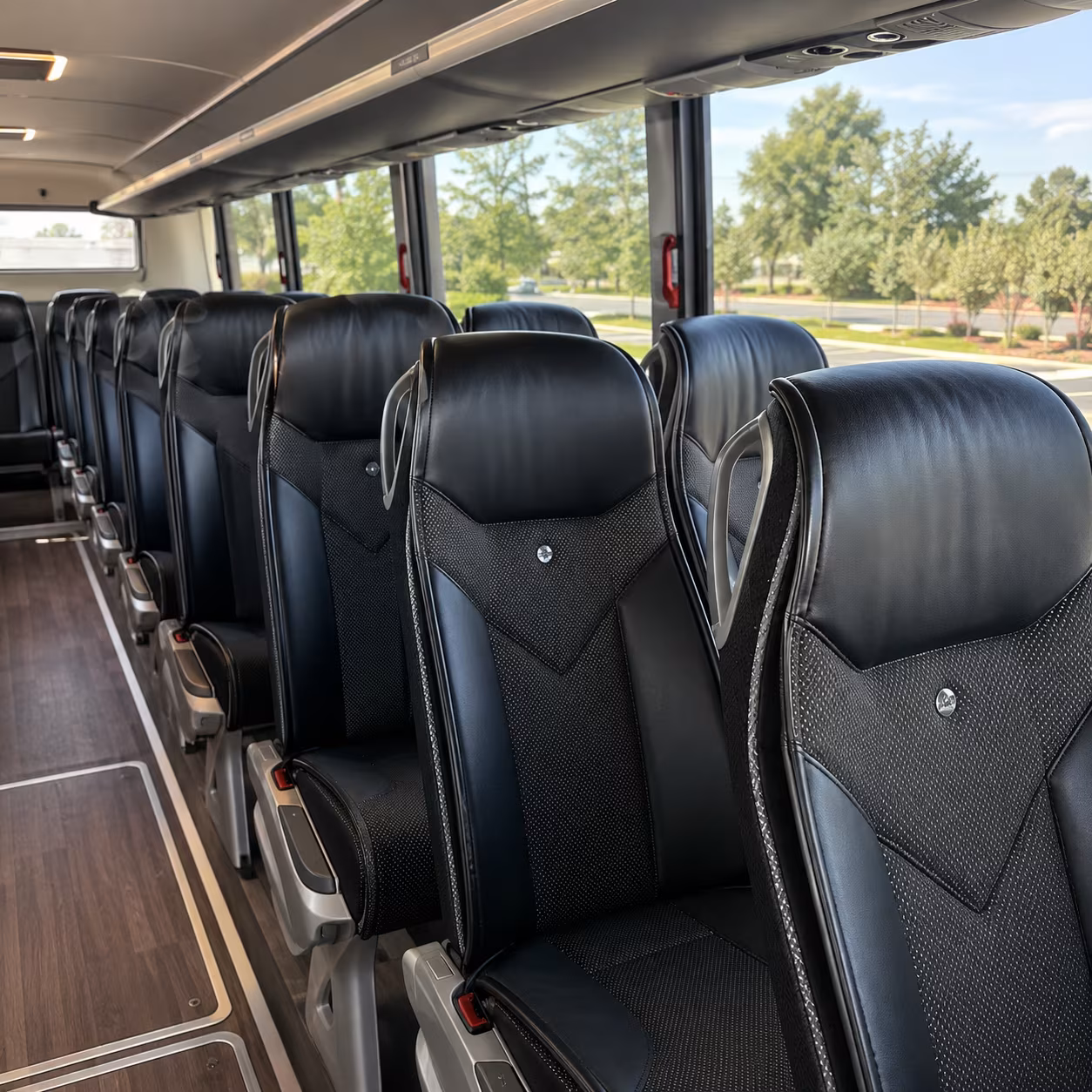 rochester 45 passenger charter bus interior