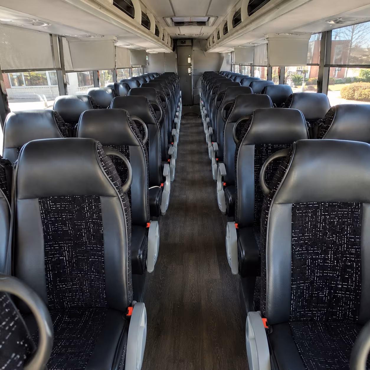 rochester 54 passenger charter bus inside