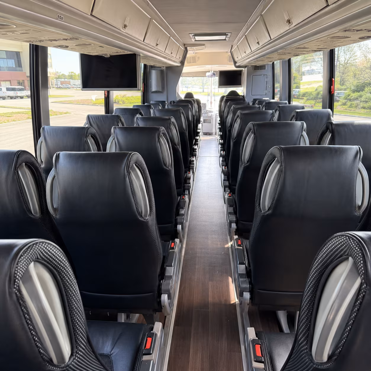rochester 56 passenger charter bus inside